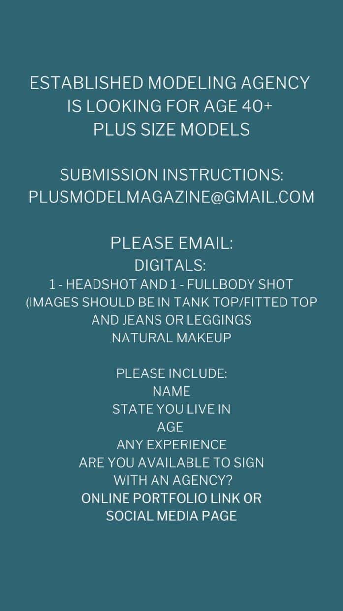 40+ Model Casting Call